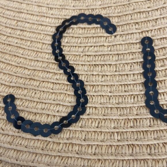 Four buttons  hello sunshine sun/ beach hat 100% paper straw - Picture 8 of 9